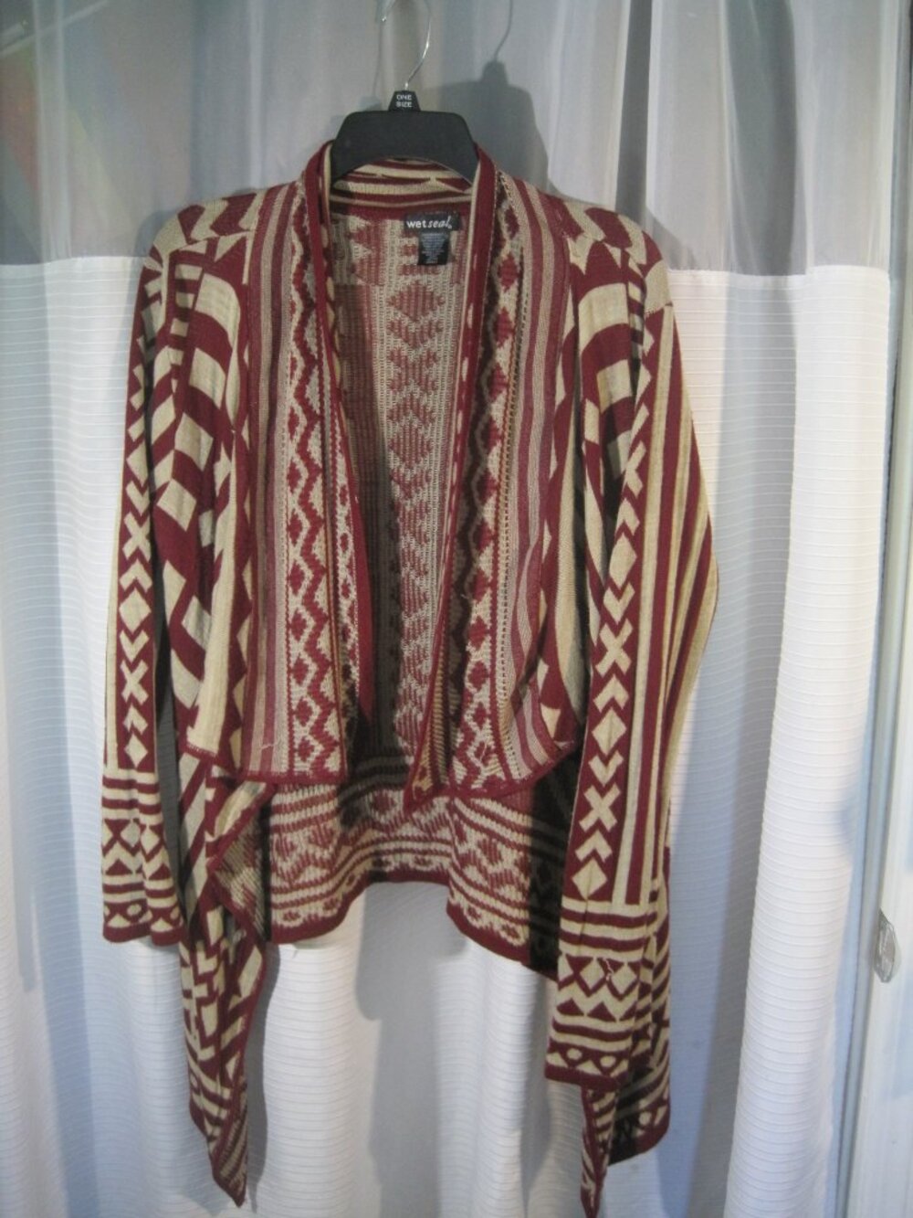 Wet Seal, Small, Maroon, Cardian